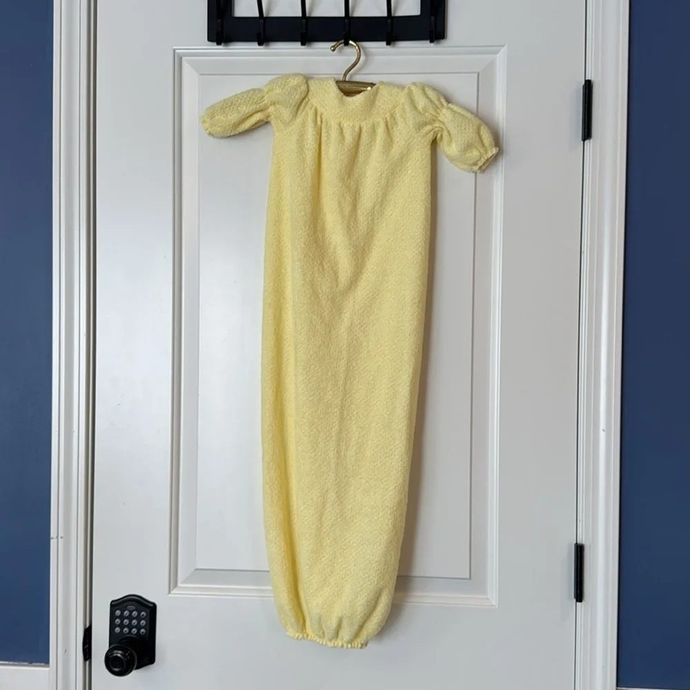 Baby Bliss size 6 months vintage baby night gown yellow